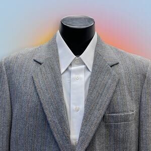 VINTAGE JOE NAMATH Mens 44R Gray Sport Coat Blazer